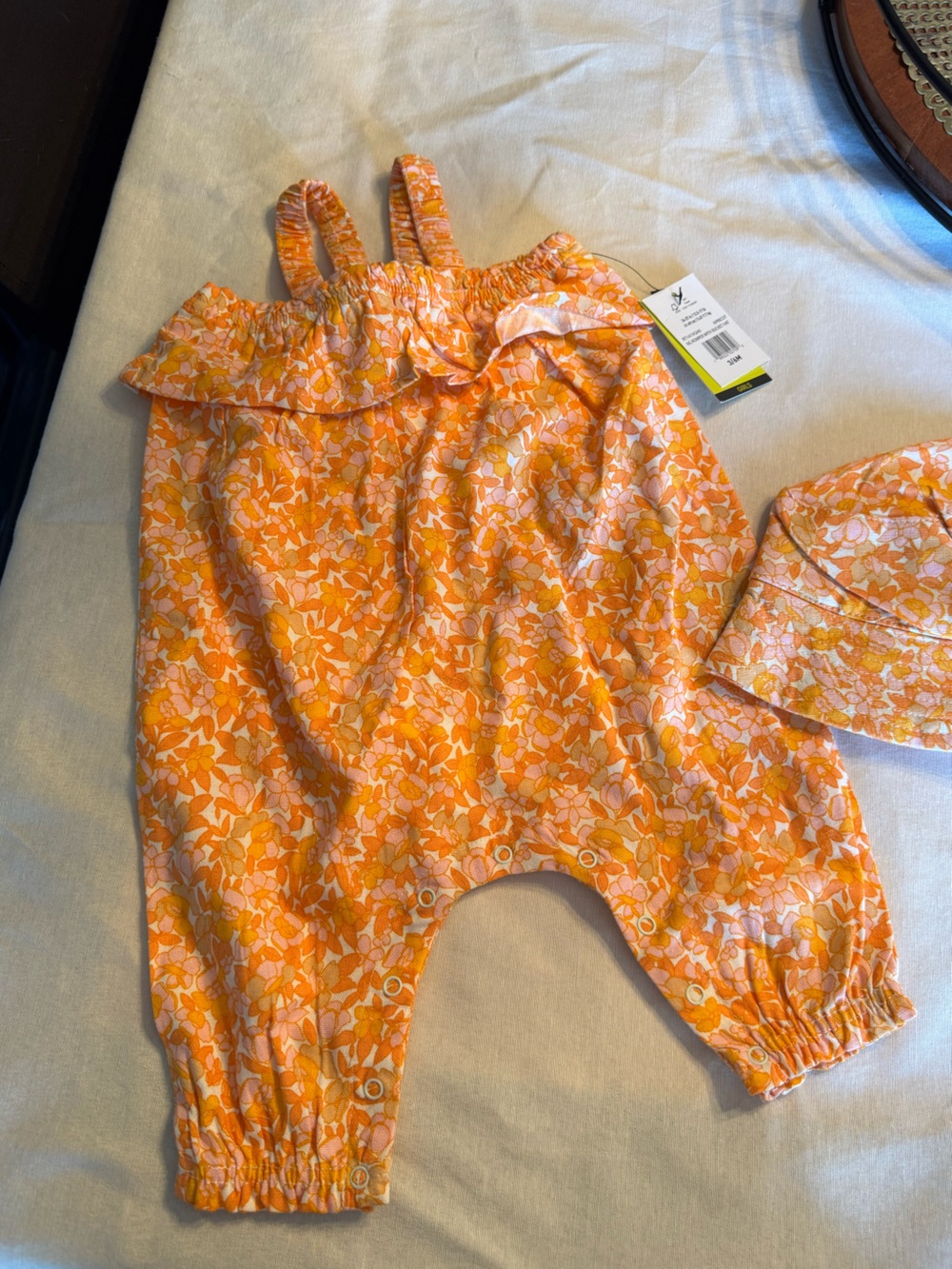 Orange Floral romper
